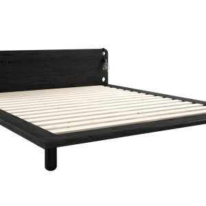 Černá dřevěná dvoulůžková postel Karup Design Peek 160 x 200 cm  - Výška65 cm- Šířka 184 cm
