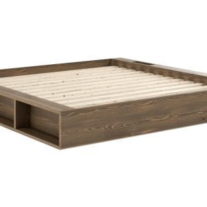 Hnědá dřevěná dvoulůžková postel Karup Design Ziggy 160 x 200 cm  - Výška29 cm- Šířka 188 cm