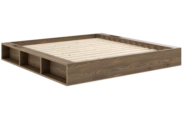 Hnědá dřevěná dvoulůžková postel Karup Design Ziggy 160 x 200 cm  - Výška29 cm- Šířka 188 cm