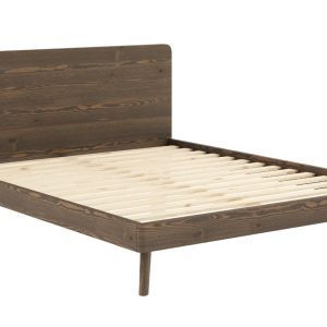 Hnědá dřevěná dvoulůžková postel Karup Design Retreat 160 x 200 cm  - Výška93 cm- Šířka 166 cm