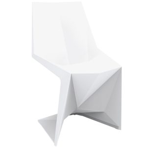 VONDOM Bílá plastová jídelní židle VOXEL  - Výška85 cm- Šířka 54 cm