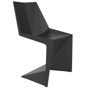 VONDOM Černá plastová dětská jídelní židle VOXEL MINI  - Výška70 cm- Šířka 41 cm