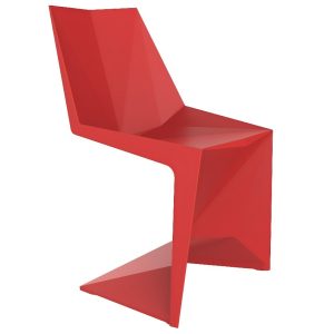 VONDOM Červená plastová dětská jídelní židle VOXEL MINI  - Výška70 cm- Šířka 41 cm