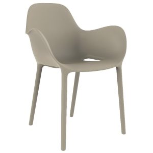 VONDOM Béžová plastová jídelní židle SABINAS  - Výška80 cm- Šířka 61 cm