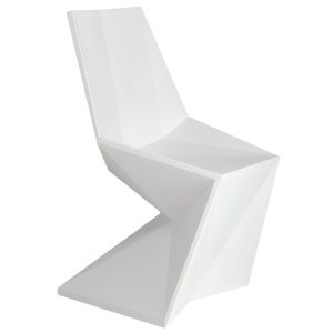 VONDOM Bílá plastová jídelní židle VERTEX  - Výška86 cm- Šířka 53 cm