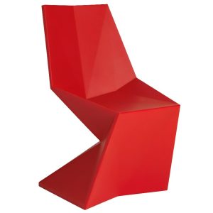 VONDOM Červená plastová jídelní židle VERTEX  - Výška86 cm- Šířka 53 cm