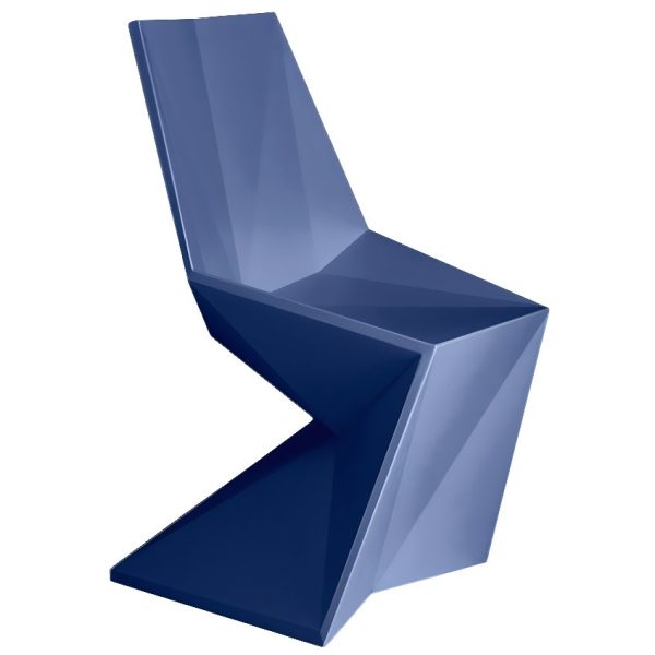 VONDOM Modrá plastová jídelní židle VERTEX  - Výška86 cm- Šířka 53 cm