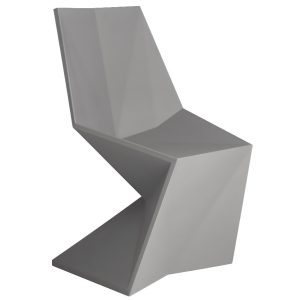 VONDOM Šedá plastová jídelní židle VERTEX  - Výška86 cm- Šířka 53 cm