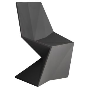VONDOM Antracitově šedá plastová jídelní židle VERTEX  - Výška86 cm- Šířka 53 cm