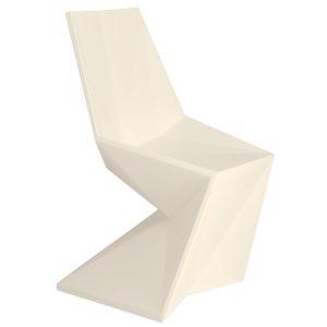 VONDOM Světle béžová plastová jídelní židle VERTEX  - Výška86 cm- Šířka 53 cm