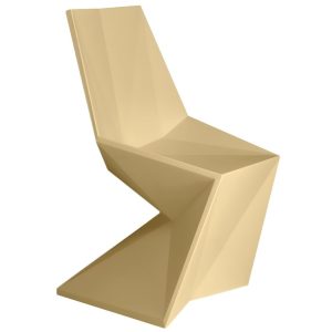 VONDOM Béžová plastová jídelní židle VERTEX  - Výška86 cm- Šířka 53 cm