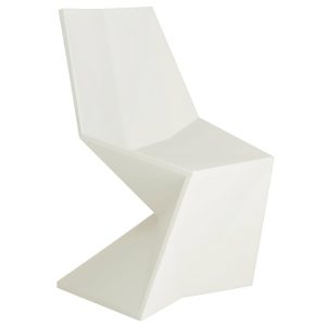 VONDOM Krémově bílá plastová jídelní židle VERTEX  - Výška86 cm- Šířka 53 cm