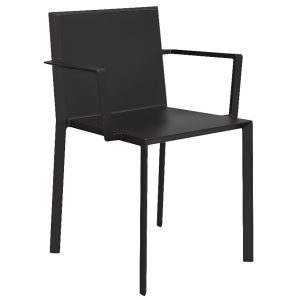VONDOM Černá plastová jídelní židle QUARTZ s područkami  - Výška79 cm- Šířka 57 cm