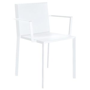 VONDOM Bílá plastová jídelní židle QUARTZ s područkami  - Výška79 cm- Šířka 57 cm