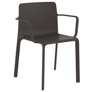 VONDOM Tmavě šedá plastová jídelní židle KES s područkami  - Výška78 cm- Šířka 60 cm