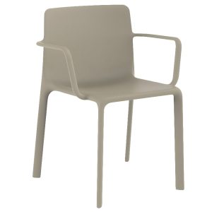 VONDOM Béžová plastová jídelní židle KES s područkami  - Výška78 cm- Šířka 60 cm