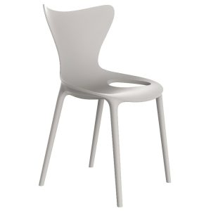 VONDOM Béžová plastová jídelní židle LOVE  - Výška87 cm- Šířka 53 cm