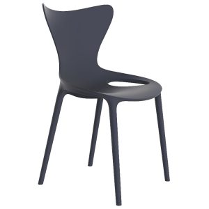 VONDOM Tmavě modrá plastová jídelní židle LOVE  - Výška87 cm- Šířka 53 cm