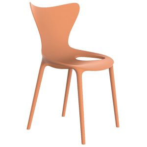 VONDOM Oranžová plastová jídelní židle LOVE  - Výška87 cm- Šířka 53 cm