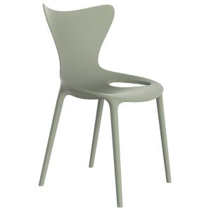 VONDOM Zelená plastová jídelní židle LOVE  - Výška87 cm- Šířka 53 cm