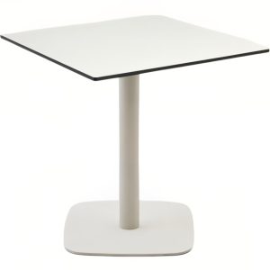 Bílý bistro stolek Kave Home Dina 68 x 68 cm  - Výška73 cm- Šířka 68 cm