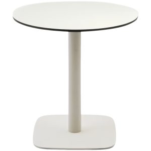 Bílý bistro stolek Kave Home Dina 68 cm  - Výška73 cm- Průměr 68 cm