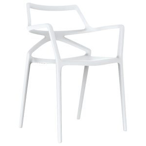 VONDOM Bílá plastová jídelní židle DELTA s područkami  - Výška80 cm- Šířka 59 cm