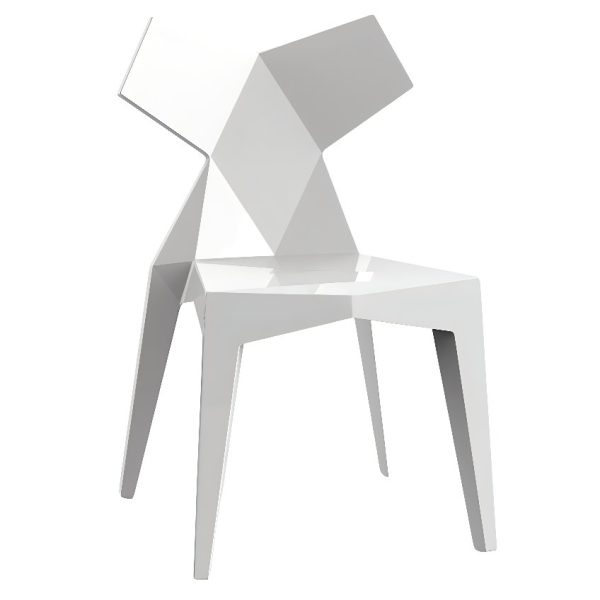 VONDOM Bílá plastová jídelní židle KIMONO  - Výška109-189 cm- Šířka 56 cm