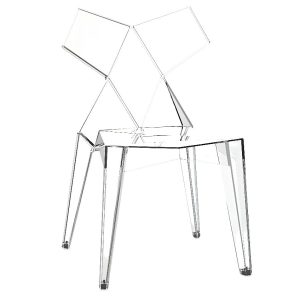 VONDOM Transparentní plastová jídelní židle KIMONO  - Výška109-189 cm- Šířka 56 cm