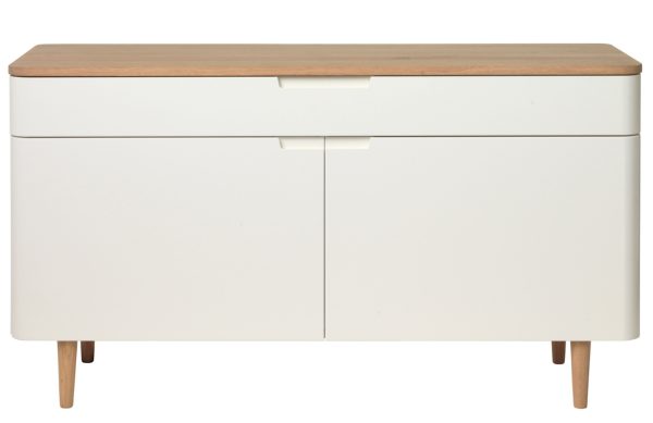 Bílá lakovaná komoda Unique Furniture Amalfi 140 x 44 cm  - Výška76 cm- Šířka 140 cm