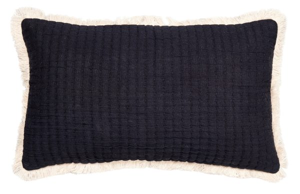 Hoorns Černý bavlněný polštář Blanid 40 x 60 cm  - Výška40 cm- Šířka 60 cm