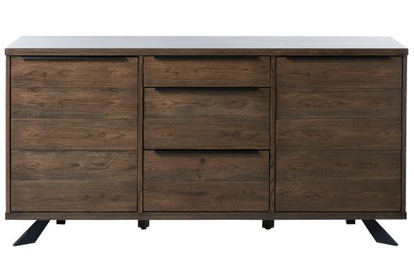 Tmavě hnědá dubová komoda Unique Furniture Arno 170 x 45 cm  - Výška85 cm- Šířka 170 cm