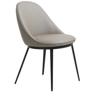 Šedá koženková jídelní židle Unique Furniture Gain  - Výška82 cm- Šířka 51