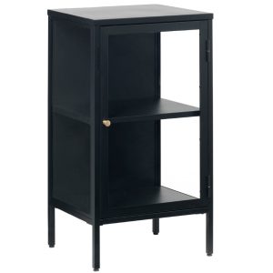 Černá kovová vitrína Unique Furniture Carmel 85 x 45 cm  - Výška85 cm- Šířka 45 cm