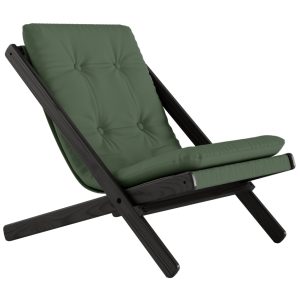 Zelené skládací křeslo Karup Design Boogie s černou konstrukcí  - Výška75 cm- Šířka 65 cm