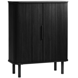 Černá dubová komoda Unique Furniture Cavo 113 x 90 cm  - Výška113 cm- Šířka 90 cm
