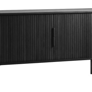 Černá dubová komoda Unique Furniture Cavo 160 x 45 cm  - Výška76 cm- Šířka 160 cm