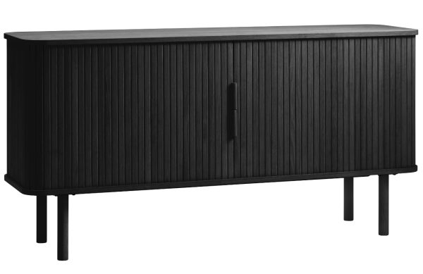 Černá dubová komoda Unique Furniture Cavo 160 x 45 cm  - Výška76 cm- Šířka 160 cm