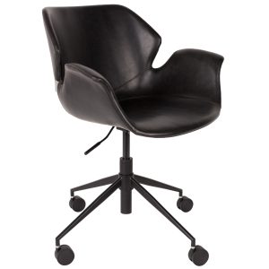 Černá koženková konferenční židle ZUIVER NIKKI  - Výška77