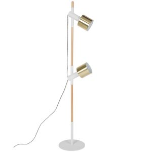 Bílo-zlatá kovová stojací lampa ZUIVER IVY 145 cm  - Výška145 cm- Průměr základny 28 cm