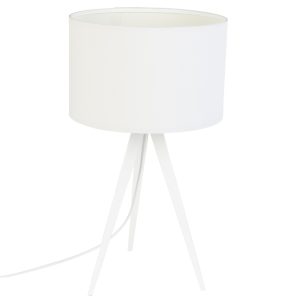 Bílá stolní lampa ZUIVER TRIPOD  - Celková výška51 cm- Rozměr stínidla 18 x 28 cm