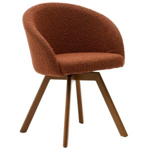 Hnědá čalouněná otočná jídelní židle Kave Home Marvin  - Výška77 cm- Šířka 59 cm