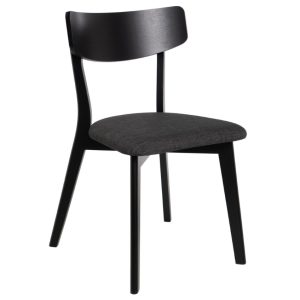 Černá dřevěná jídelní židle Somcasa Keira s černým sedákem  - Výška79 cm- Šířka 46 cm