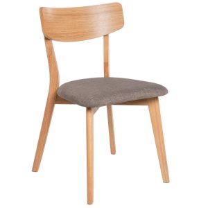 Dřevěná jídelní židle Somcasa Keira s hnědým sedákem  - Výška79 cm- Šířka 46 cm