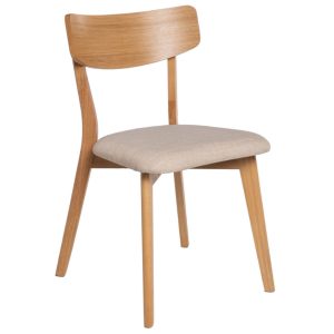 Dřevěná jídelní židle Somcasa Keira s béžovým sedákem  - Výška79 cm- Šířka 46 cm