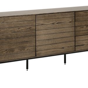Tmavě hnědá dubová komoda Unique Furniture Modica 180 x 45 cm  - Výška78 cm- Šířka 180 cm