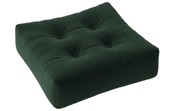 Tmavě zelený manšestrový sedací polštář Karup Design More 70 x 70 cm  - Výška22 cm- Šířka 70 cm