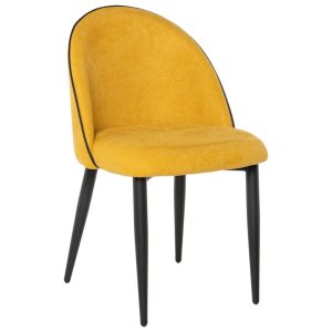 Žlutá čalouněná jídelní židle Somcasa Sloane  - Výška83 cm- Šířka 51 cm