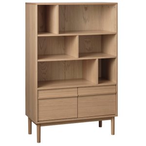 Dubová knihovna Unique Furniture Ponza 140 x 90 cm  - Výška140 cm- Šířka 90 cm