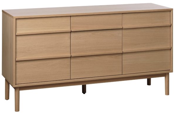 Dubová komoda Unique Furniture Ponza 140 x 43 cm  - Výška75 cm- Šířka 140 cm